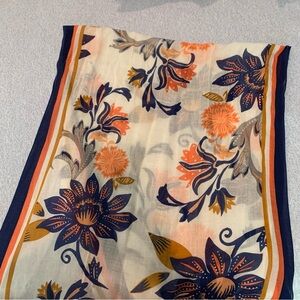 Spartina 449 Navy and Orange Floral Scarf